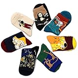 MoMaek Women's 5 Pairs Funny Famous Painting Art Patterned Casual Crew Socks,Multicolors