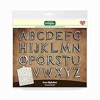 Katy Sue Iron Alphabet Silicone Mold for Cake Decorating, Crafts, Cupcakes, Sugarcraft, Cookies, Candies, Cards and Clay, Food Safe Approved, Made in The UK