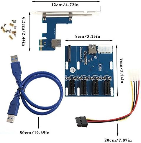 PCI-E 1 to 3/4PCI express 1X slots Riser Card Mini ITX 3 PCI-E slot PCI - Express to PCI ETH Ethereum XMR Monero Mining Crypto Currency Rig Rise