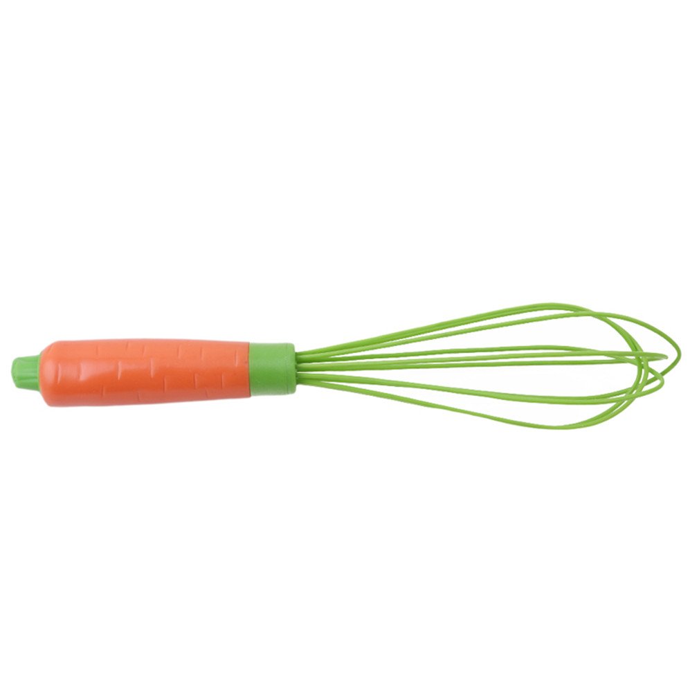 Egg Whisks, Yesido. Cute Carrot Silicone Coated Balloon Egg Beater for Cooking