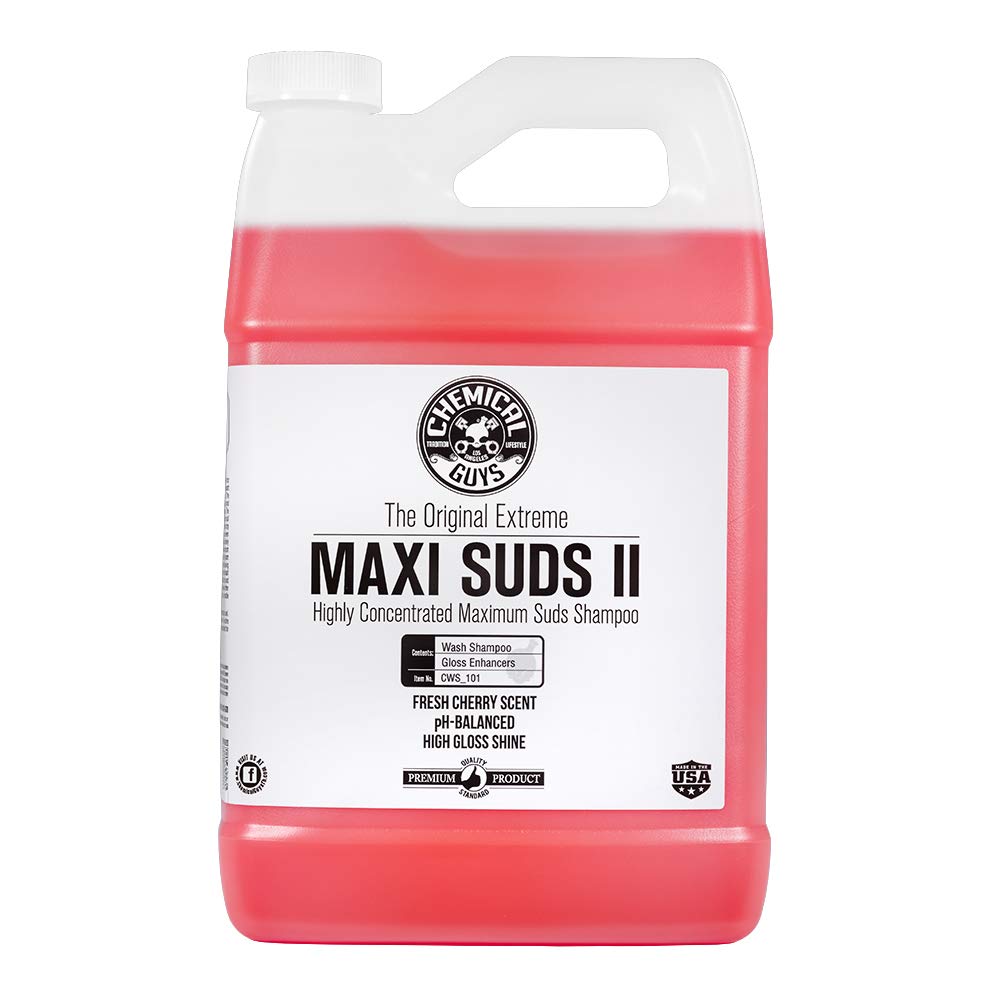 Chemical Guys CWS_101 Maxi-Suds II Foaming Car Wash Soap (Works with Foam Cannons, Foam Guns or Bucket Washes), 1 Gallon, Cherry Scent