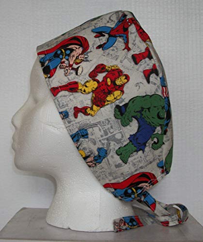 Scrub Hat Superheroes Comic Books Comics Cotton Fabric Nurse Cap Doctor ER Do-Rag Skull