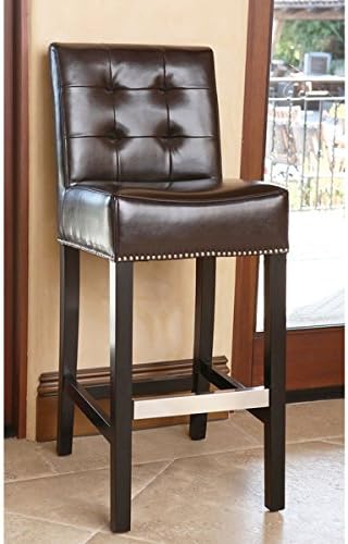 Abbyson Masimo Dark Brown Bonded Leather Bar Stool