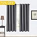 99% Blackout Curtains 2 Panels Thermal Insulated Grommets Drapes for Bedroom/Living Room 52 by 63 Inch, Dark Grey