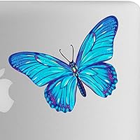 Beautiful Butterfly 5 Inch Decal- Artistic Full Color Post Impressionist Painted Style Decal - Fits All MacBooks, Laptops, Cars, and More! - For Indoor or Outdoor Use #3 Blue And Purple