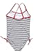 ALove Big Girls One Piece Striped Swimsuit Cross Back Swimming Costume