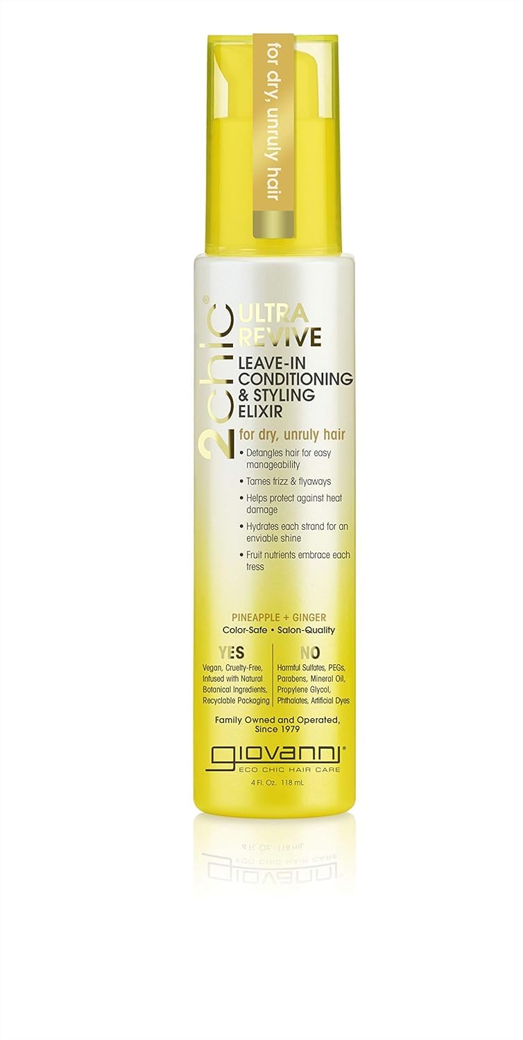 Giovanni Cosmetics Ultra Revive Leave-in-Elixir Pineapple & Ginger, 4 Oz