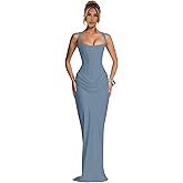 Sougoue Women's Sexy Satin Prom Dresses 2026 Mermaid Corset Long Spaghetti Straps Cocktail Party Dress