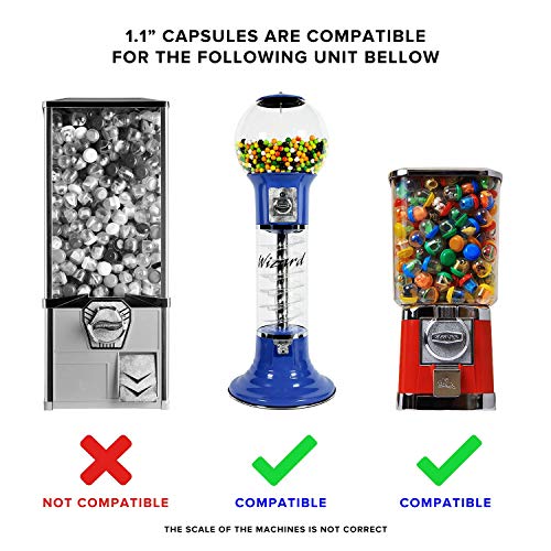 Vending Machine Capsules 1.1 Inch Tiny SemiTranslucent Empty Clear