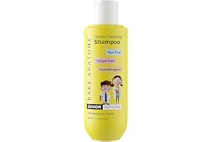 Bare Anatomy Junior Gentle Cleansing Shampoo For Kids from 5-12 Years | Tear-Free & Hypoallergenic pH 5.5 | Coconut Milk Protein, Almond Oil, Vitamin E & Strawberry | SLS & Paraben Free 8.8 Floz