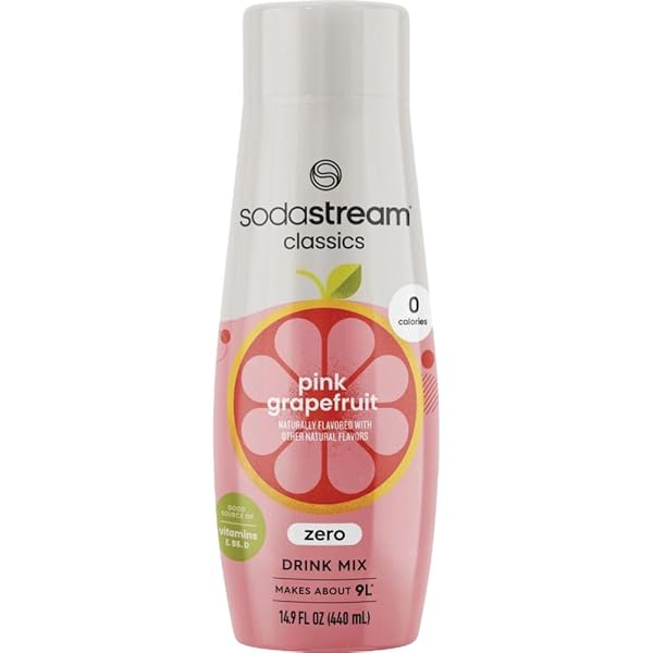 SODASTREAM PINK GRAPEFRUIT ZERO CALORIE SYRUP, 14.9 FLUID OUNCE