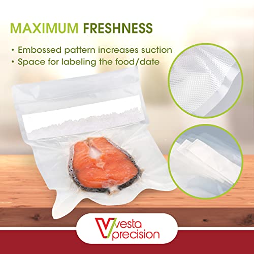 Vesta Precision Liquid Block Vacuum Seal Pouches Clear and Embossed