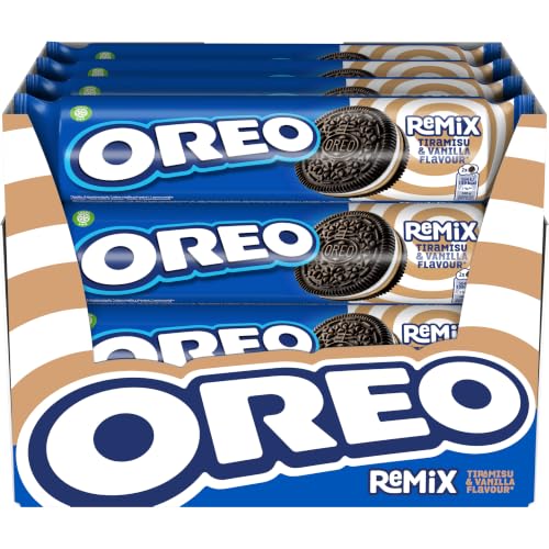 Remix Tiramisú, Galletas Rellenas Crema Sabor Tiramisú y Vainilla, la Merienda para Compartir y Disfrutar, Pack de 16, 157 g