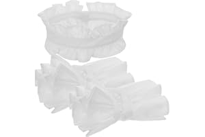 NESTINGHO French Style Cotton Pleated Fake Collar and Decorative Wrist Set – Removable White Lady’s Vintage