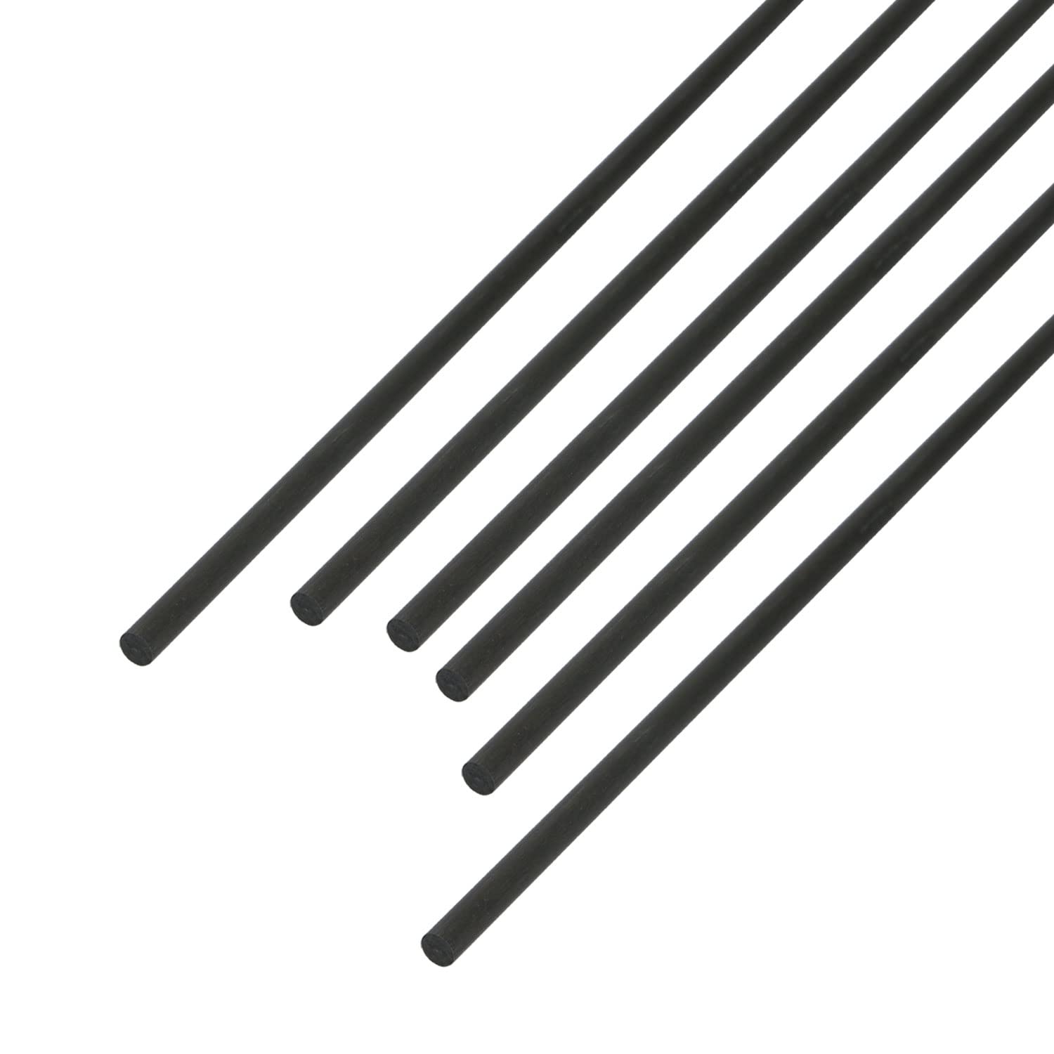 Ohamtes 6Pcs 3mm diameter carbon fiber rod, solid frosted rod length 400mm, used for kite, remote control aircraft, DIY article frame or support rod