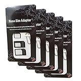 DZYDZR 5-Pack 4 in 1 Sim Card Adapter Kit - Nano to