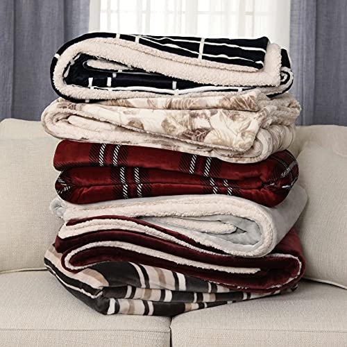 LIFE COMFORT Plush Ultimate Reversible Sherpa Throw Large Oversized 60
