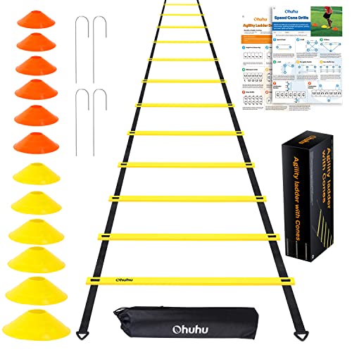 Ohuhu Agility Ladder Speed Training Set 12 Rung 20ft Soccer Training
