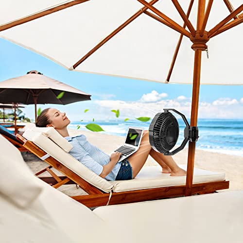 10000mAh Misting Fan Portable with Detachable Water Tank 400ml, 8 Inch Powerful Cool Mist Clip