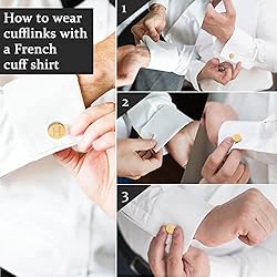 LOYALLOOK Gold Initial Cufflinks and Tie Clip Set