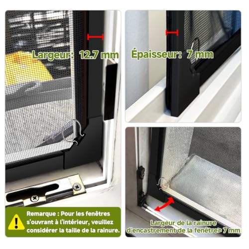 MLEJU Magnetic Window Mosquito Net 110 x 130 cm Fibreglass | Strong magnetic frame, stable mounting, adjustable size DIY, easy installation, magnetic mosquito net window for roof