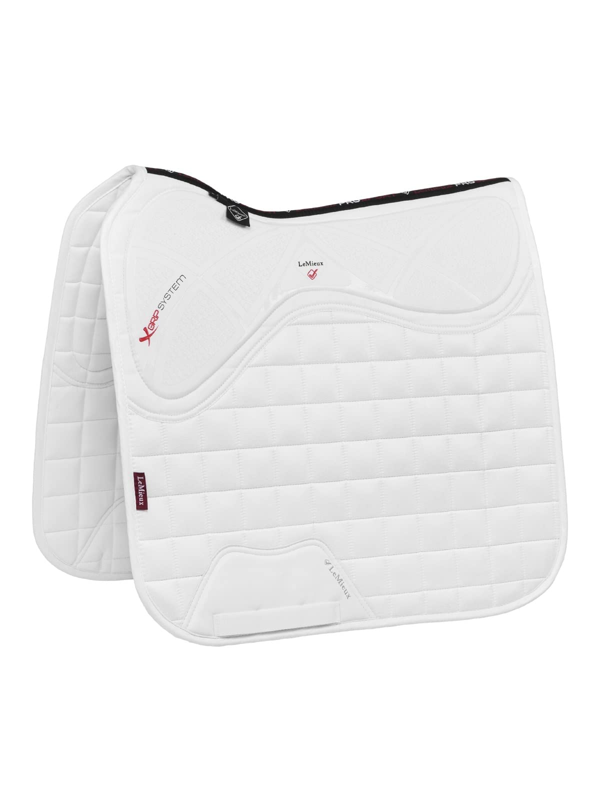 LeMieux Dressage X-Grip Silicone Square Saddle Pad - Saddle Pads for Horses - Equestrian Riding Equipment and Accessories (White - Large)