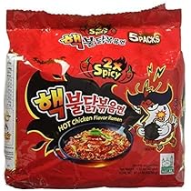 Amazon Com Samyang 2x Spicy Hot Chicken Flavor Ramen Korean Spicy Noodle 140g Each 5 Packs Grocery Gourmet Food