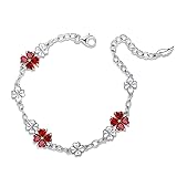 JIANGXIN 925 Sterling Silver Birthstone Chain Link