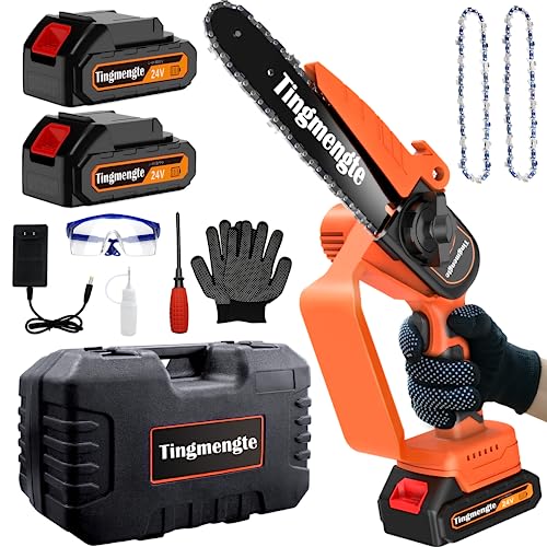 Mini Chainsaw, Cordless Mini Chainsaw Battery Powered with 24V 10000mAh