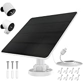 Solar Panel for Simplisafe Outdoor Camera Series Wireless and Wired | IP65 Waterproof, 360&deg; Adjustable Panel, Easy Setup, Keeps Camera Charged All Day &mdash; No Need to Replace Batteries Frequently
