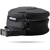 Cabeau Deluxe Travel Neck Pillow Case Premium Compact Carrying Case, Compresses Pillow in Half - Quick-Release Clasp Attaches to Carry-On Bags - Mesh Pocket Holds Travel Accessories, Black, Red, Red