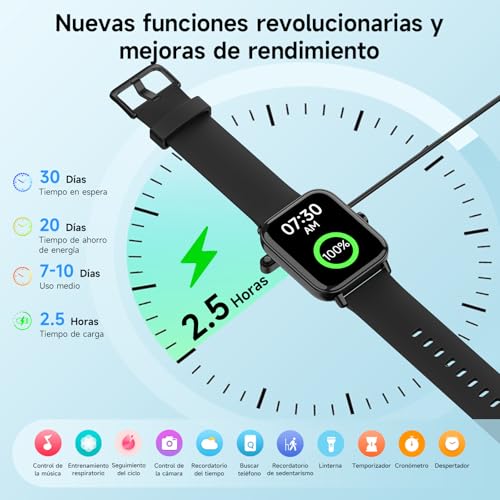 Gydom Smartwatch Men 1.8 Inch Smartwatch Women Smart Watch with Bluetooth Call Black