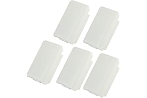 Generic Battery Cover for 360 Durable Shell Kit Easy Install for Gamers White 5-Pack (Black Color) (Black Color) (White)