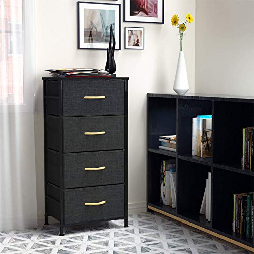 ROMOON 4 Drawer Fabric Dresser Storage Tower, Organizer Unit for Bedroom, Closet, Entryway