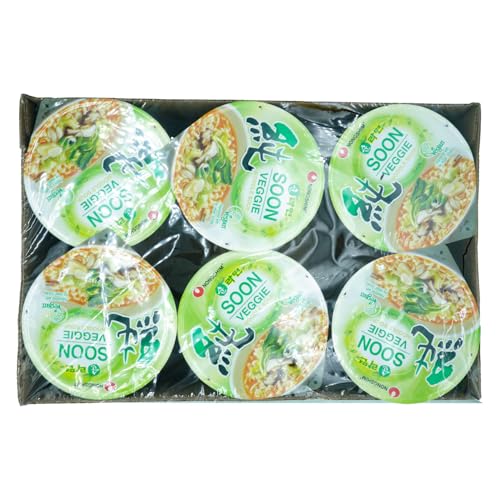NONGSHIM SOON CUP NOODLE SOUP, VEGGIE, 2.6 OUNCE (PACK OF 6)