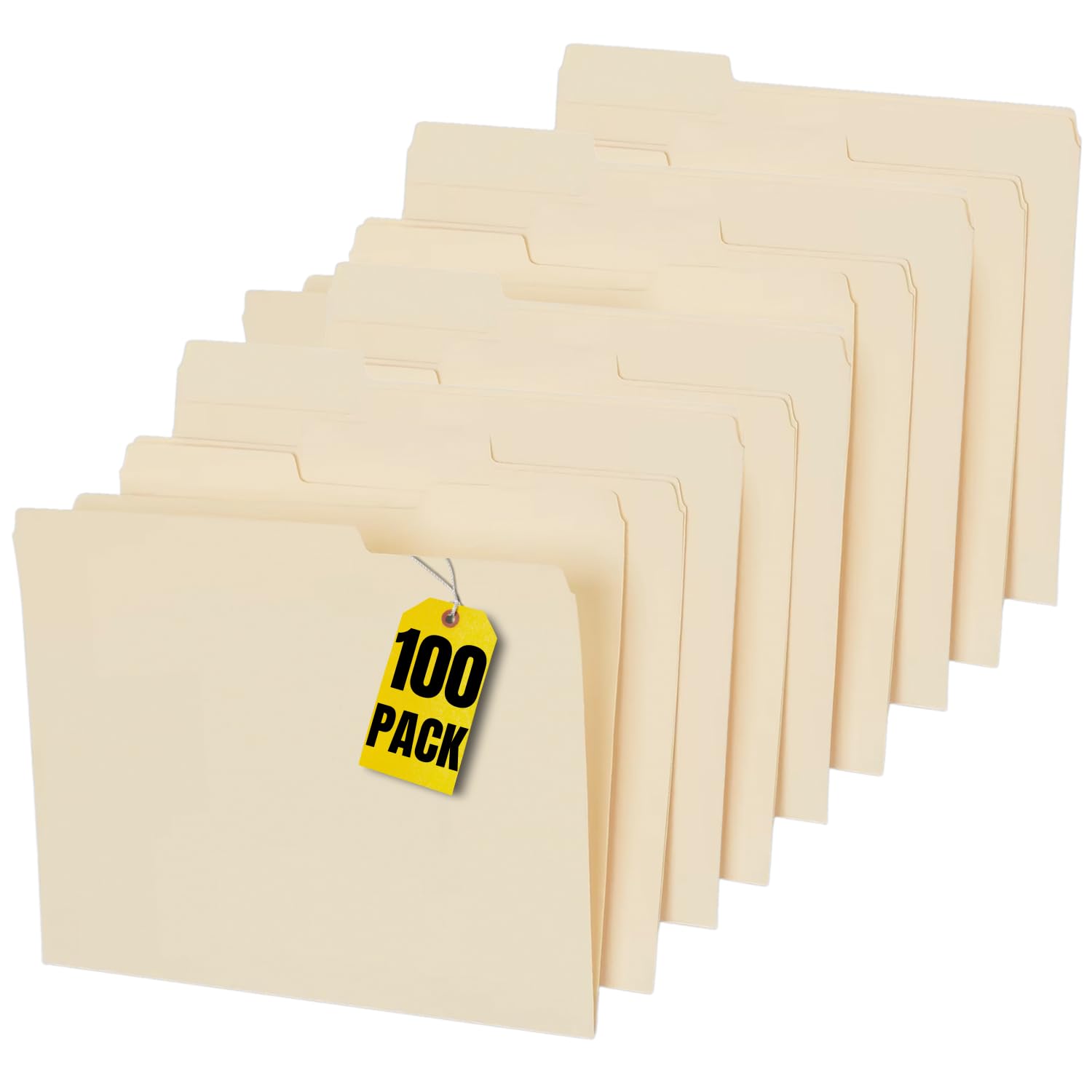 Photo 1 of 1InTheOffice Manila File Folders 8.5 x 11, 1/3 Cut Tab, Letter Size, 100/Pack