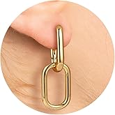 Hothink Hoop Earrings Dangle Earrings for Women 14K Gold Plated Earrings Link Earrings for Women