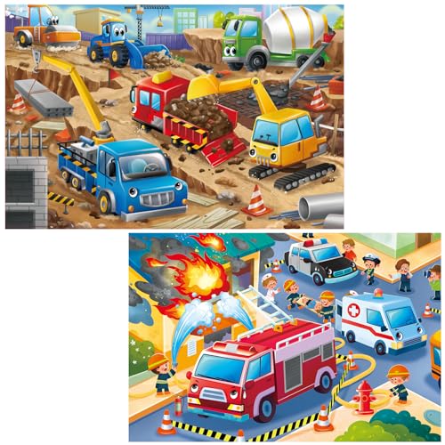 Jumbo Floor Puzzle for Kids Animal Fire Rescue Jigsaw Large Puzzles 48 Piece Ages 3-6 for Toddler Children Learning Preschool Educational Intellectual Development Toys 4-8 Years Old