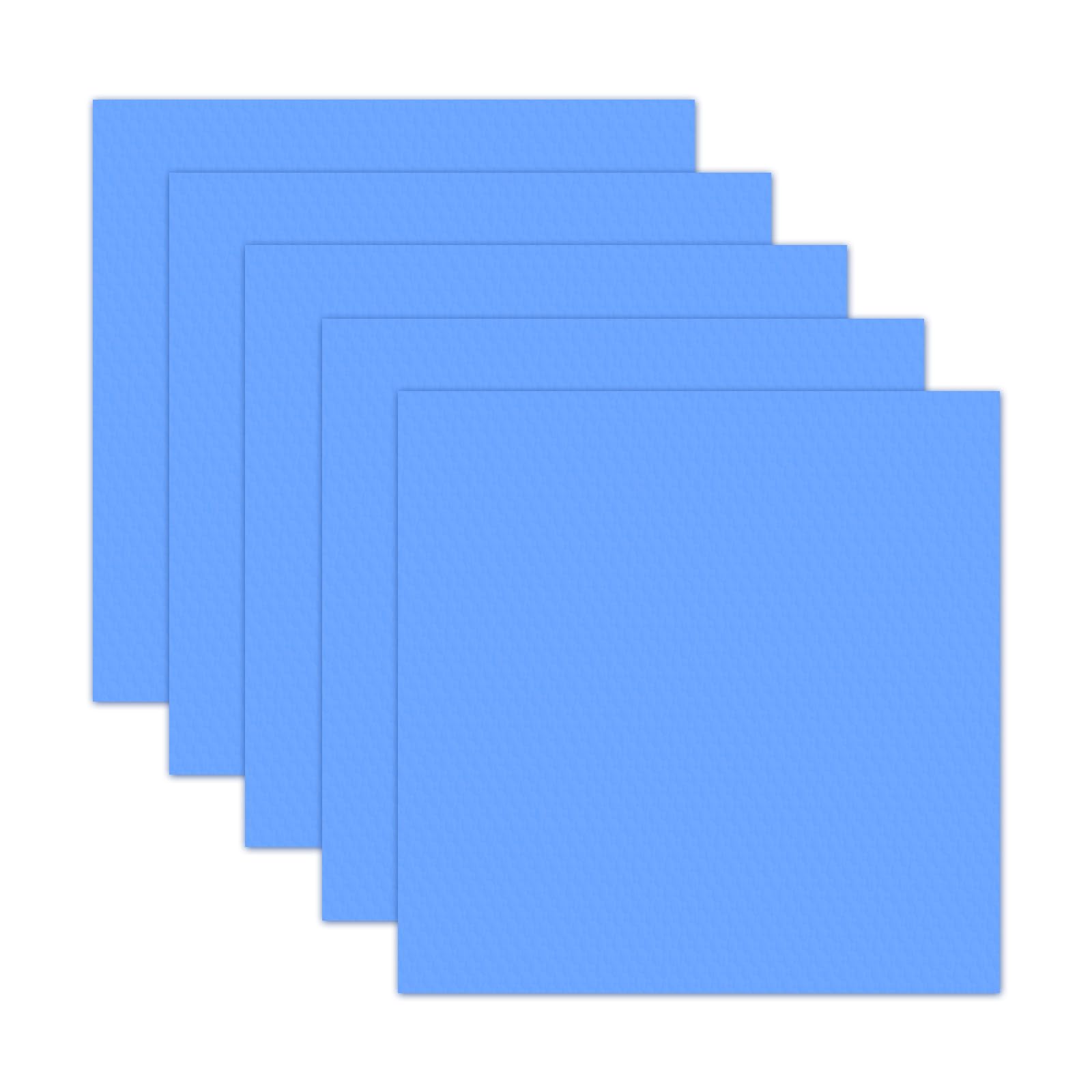 PEUTIER 5pcs 100 x 100 mm Thermal Pad, Silicone Thermal Pad Including 0.5 mm, 1 mm, 1.5 mm, 2 mm, 3 mm Thickness Thermal Conductive Pads for Laptop Heatsink CPU GPU SSD IC LED Cooler