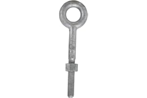 KOCH INDUSTRIES Koch 105130 Forged Steel Eye Bolt with Nut, 1/2" by 8", Hot Dipped Galvanized Steel, for Anchoring Chain and Wire Rope, 2,200 lbs. Working Load Limit