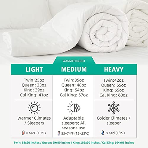 APSMILE Feather Down Comforter King Size 650 Fill Power Medium Warm