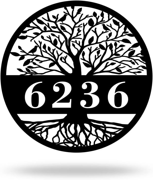 Plaques & Wall Art - Custom House Number Address Sign Personalized Metal Address Plaque Personalized Metal Outdoor Address Sign Outdoor Sign Metal House Number Sign Steel Address Sign Housewarming Gifts Wall Mounted Sign