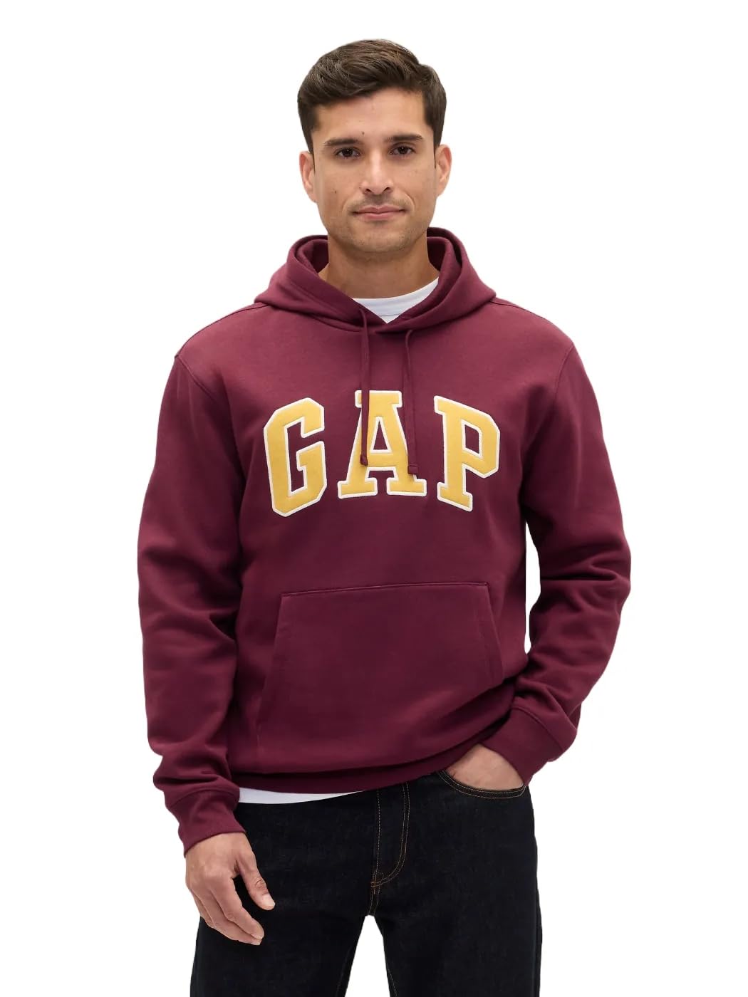 GAP Mens Heritage Logo Pullover Hoodie Tuscan Red L Image