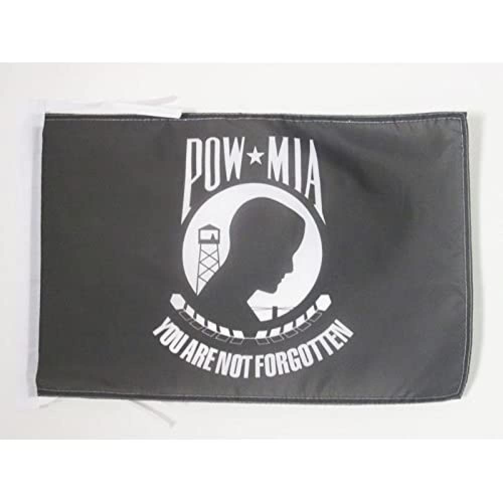 AZ FLAG - USA Pow Mia Remember Flag - 18'' x 12'' - 100% Polyester US - American Army Small Banner with Two Cords - Fade Resistant - Vivid Colors - 18x12 in - 45x30 Cm — image 1