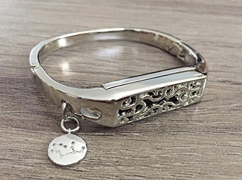 Silver Metal Bangle For Fitbit Flex 2 Fitness Activity Tracker Handmade Accessory Jewelry Fitbit Flex 2 Band With Zodiac Sign Constellation Charm Fitbit Flex 2 Pendant Bracelet