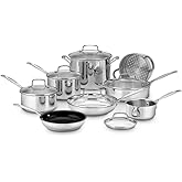 Cuisinart 14-Piece Cookware Set, Chef's Classic Stainless Steel Collection, 77-14N