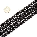 8mm Round Black Obsidian Beads Strand 15