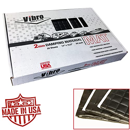 Vibro Black 80 mil Sound Deadener for Cars and Vibration Insulation, 20 Sheets Noise Dampening