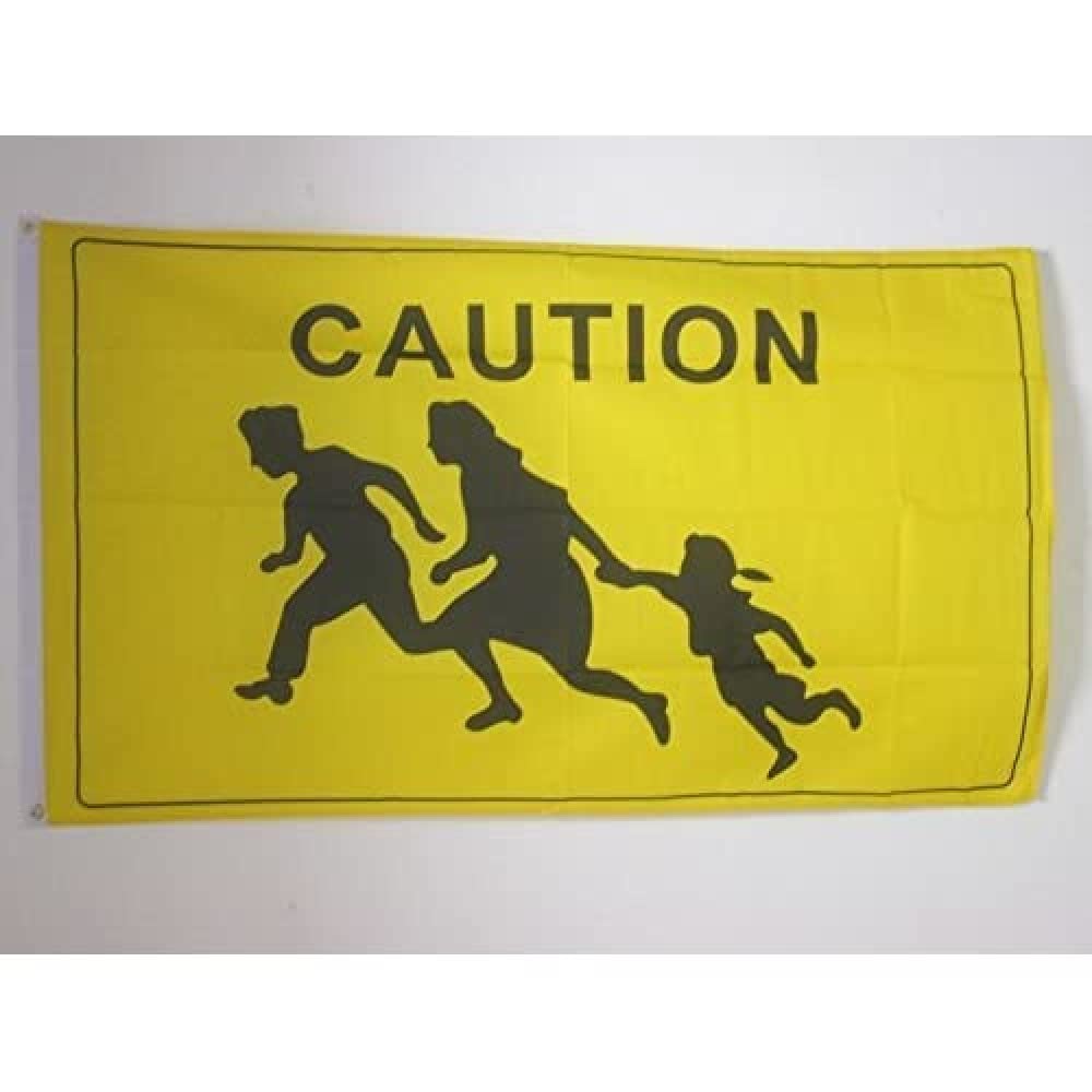 AZ FLAG - Caution Flag - 3x5 Ft - 100D Polyester Be Careful Banner with Two Metal Grommets - Fade Resistant - Vivid Colors - 3' x 5' Feet - 150x90 Cm