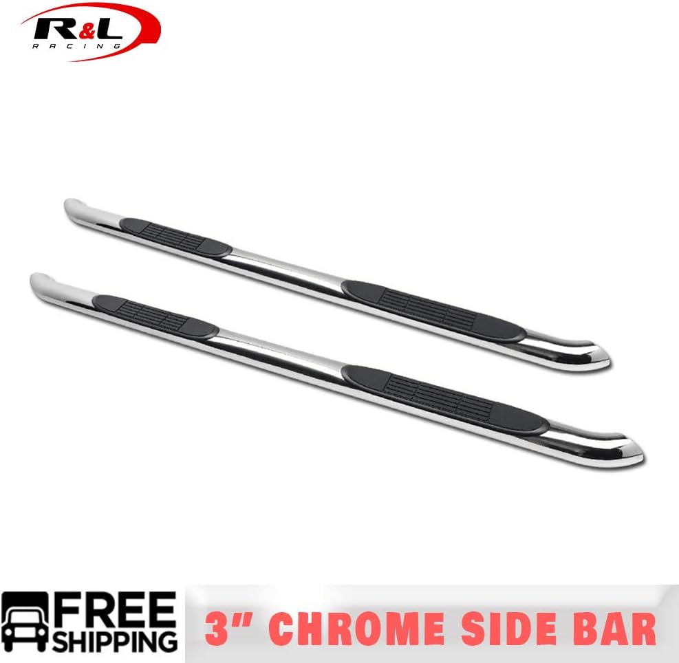 R&L Racing 3" Chrome Nerf Bars Steel Side Step for Chevy Equinox/G MC Terrain 2010-2017 Rail Running Boards